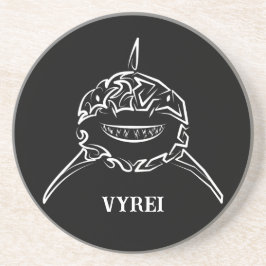 Witte en zwarte tribale witte haai zandsteen onderzetter