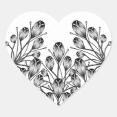 Witte en Zwarte Tulp Uil Visarend H&S Hart Sticker (Voorkant)