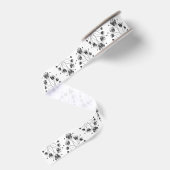 Witte en Zwarte Tulp Uil Visarend HS Grosgrain Lin Lint (Achterkant)