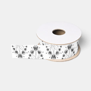 Witte en Zwarte Tulp Uil Visarend HS Grosgrain Lin Lint