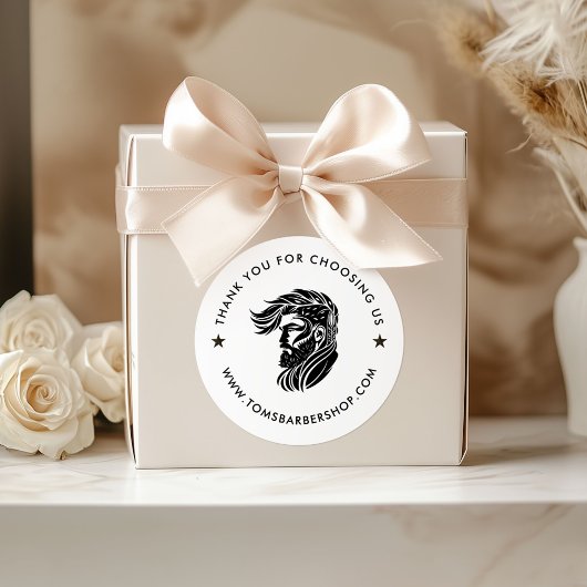 Witte en Zwarte Typografie Custom Hair Logo Ronde Sticker