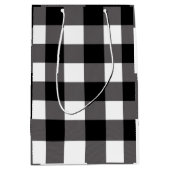 Witte en zwarte vierkantjes buffelplaat medium cadeauzakje (Voorkant)