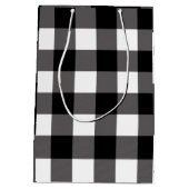 Witte en zwarte vierkantjes buffelplaat medium cadeauzakje (Achterkant)