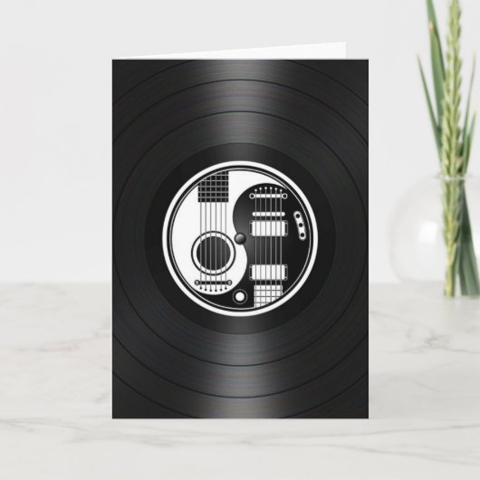 Witte en Zwarte Vinyl Grafisch van de Gitaren van Kaart (Voorkant)