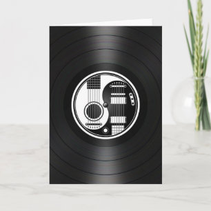 Witte en Zwarte Vinyl Grafisch van de Gitaren van Kaart