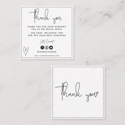 Witte en zwarte Visitekaartje (Voorkant / Achterkant)