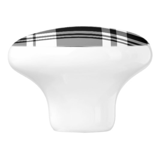 Witte en zwarte vlecht keramische knop (Zijkant)