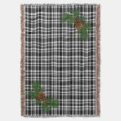 Witte en zwarte vlecht — met dennenappels deken (Voorkant Verticaal)