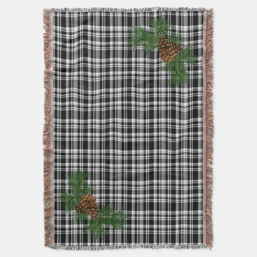 Witte en zwarte vlecht — met dennenappels deken (Voorkant Verticaal)