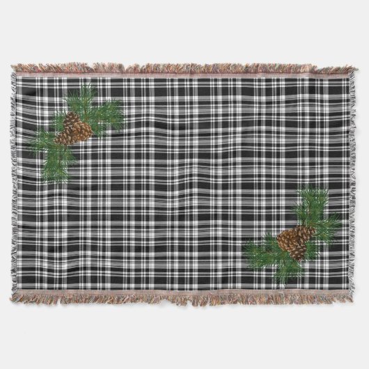 Witte en zwarte vlecht — met dennenappels deken (Voorkant)