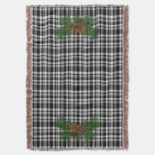 Witte en zwarte vlecht — met dennenappels deken (Voorkant Verticaal)