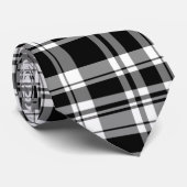 Witte en zwarte vlecht stropdas (Opgerold)