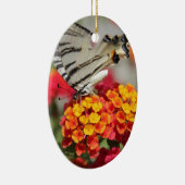 Witte en zwarte vlinder keramisch ornament (Rechts)