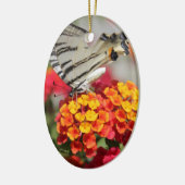 Witte en zwarte vlinder keramisch ornament (Links)