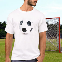 Witte en zwarte Voetbal T-shirt