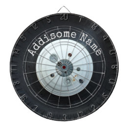 Witte en zwarte vrachtwagen, wiel/autoband dartbord