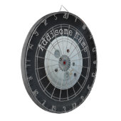 Witte en zwarte vrachtwagen, wiel/autoband dartbord (Voorkant Links)