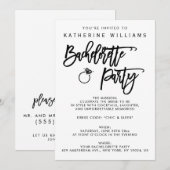 Witte en zwarte vrijgezellenfeest uitnodiging (Voorkant / Achterkant)