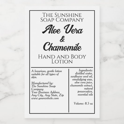 Witte en zwarte waterdichte cosmetische flesseneti voedselcontainer etiket (Enkel label)