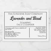 Witte en zwarte waterdichte cosmetische producten  voedselcontainer etiket (Enkel label)