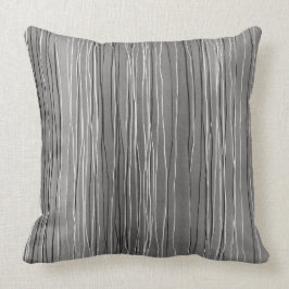 Witte en zwarte Waterverf met strips grijs Kussen