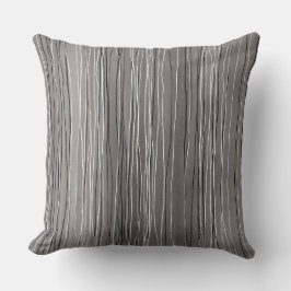 Witte en zwarte Waterverf met strips grijs Kussen