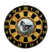 Witte en zwarte wilde eenden zwemmen in water dartbord (Voorkant)