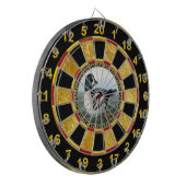 Witte en zwarte wilde eenden zwemmen in water dartbord (Voorkant Links)