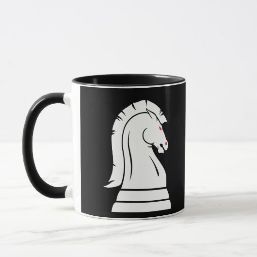 Witte en zwarte Wilde Knachten Chess Piece Mok (Links)