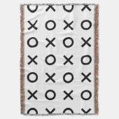 Witte en zwarte Xs en Os Deken (Voorkant Verticaal)