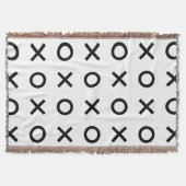 Witte en zwarte Xs en Os Deken (Voorkant)