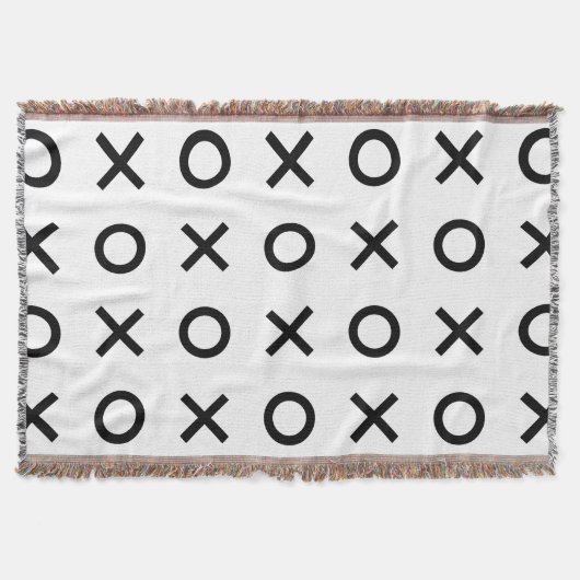 Witte en zwarte Xs en Os Deken (Voorkant)