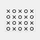 Witte en zwarte Xs en Os Fleece Deken (Voorkant (Horizontaal))