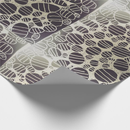 witte en zwarte yaei - patronen cadeaupapier (Hoek)