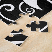 Witte en zwarte Yin Yang Rozen Legpuzzel (Zijkant)