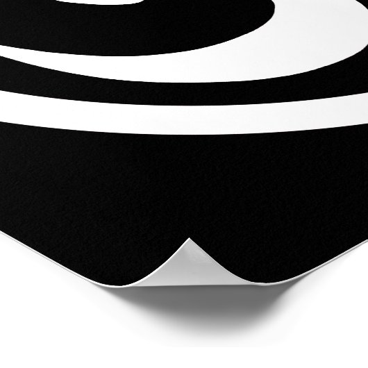 Witte en zwarte Yoga Om Circle Poster (Hoek)