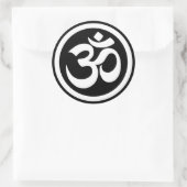 Witte en zwarte Yoga Om Circle Ronde Sticker (Tas)
