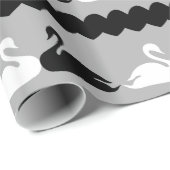 Witte en zwarte zwanen met hart cadeaupapier (Rol Hoek)
