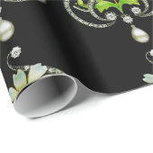 WITTE ENAMELSTROOM, PEARLS EN DIAMONDS JEWEL CADEAUPAPIER (Rol Hoek)