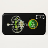 WITTE ENAMELSTROOM, PEARLS EN DIAMONDS MONOGRAM Case-Mate iPhone CASE (Achterkant (horizontaal))