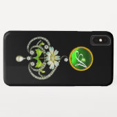 WITTE ENAMELSTROOM, PEARLS EN DIAMONDS MONOGRAM Case-Mate iPhone CASE (Achterkant (horizontaal))