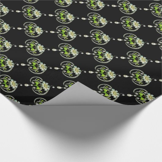 WITTE ENAMELSTROOM, PEARLS EN DIAMONEN CADEAUPAPIER (Hoek)