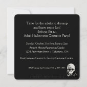 Witte enge schedel Halloween-feestuitnodiging Kaart (Achterkant)