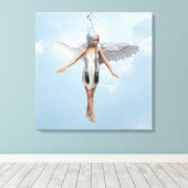 Witte Engel Canvas Afdruk (Insitu (Houten vloer))