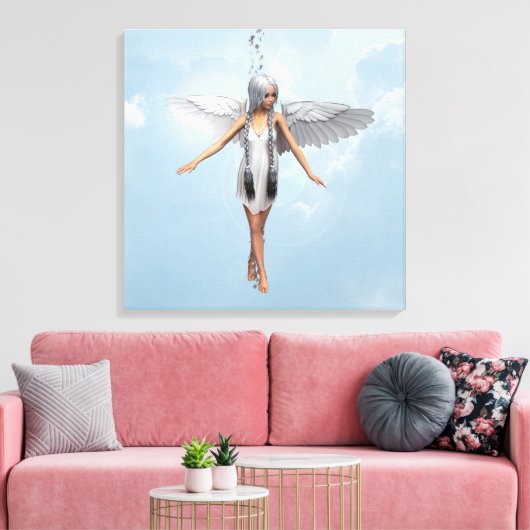 Witte engel canvas afdruk (Insitu (Woonkamer))