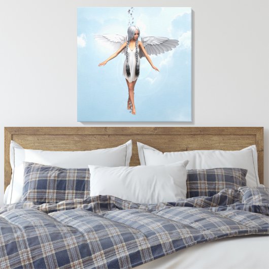 Witte engel canvas afdruk (Insitu (Slaapkamer))