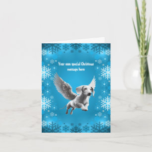 Witte Engel Dachshund Kerstmis Kaart