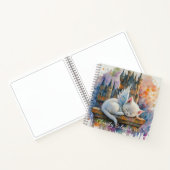 Witte Engel Kitten Aquarel Spiraal Notebook Notitieboek (Binnen)