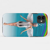 Witte Engel onder de Regenboog Case-Mate iPhone Case (Achterkant (horizontaal))
