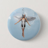 Witte engel ronde button 5,7 cm (Voorkant)